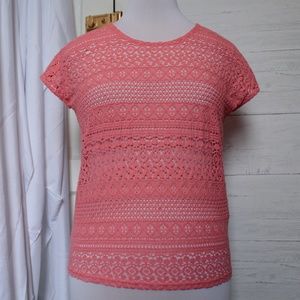 Zara Lace Pink and Green Top
